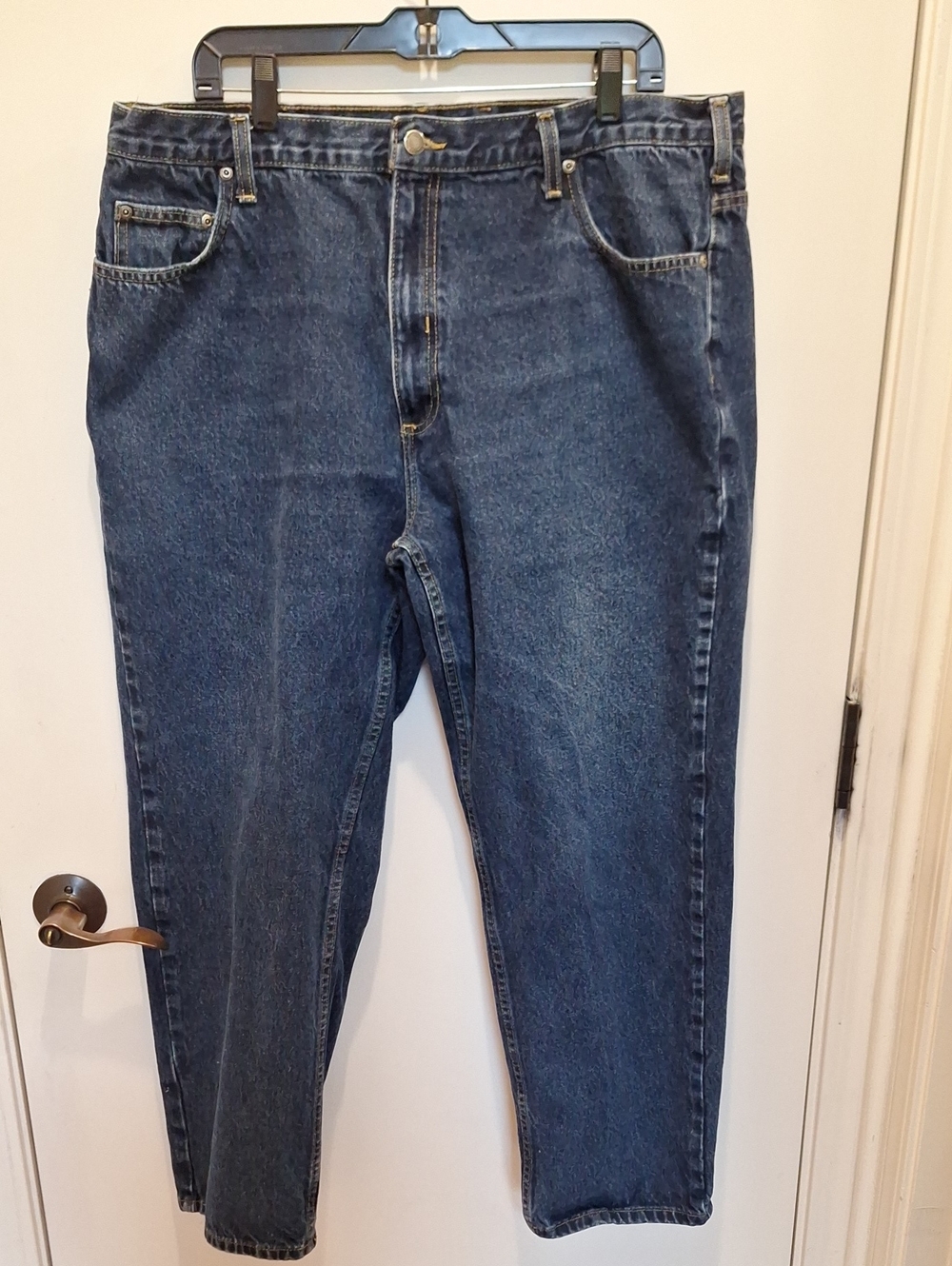 Men's Straight Leg Dark Blue Denim Jeans